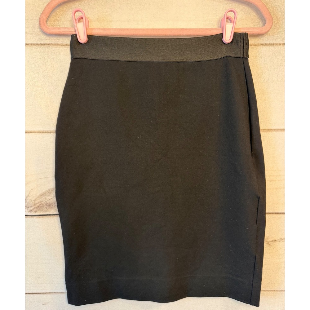 Everlane Black Ponte Pencil Skirt Elastic Waist Size Small Petite